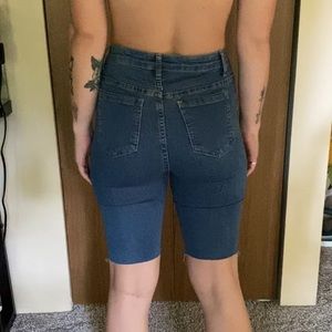 Jean biker shorts